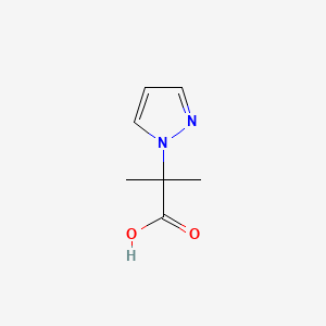 Chemical structure of 2-Methyl-2-(1H-pyrazol-1-yl)propanoic acid