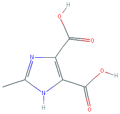 Chemical structure of 2-methyl-1H-imidazole-4,5-dicarboxylic acid