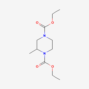 Chemical structure of 2-Methyl-1,4-piperazinedicarboxylic acid diethyl ester