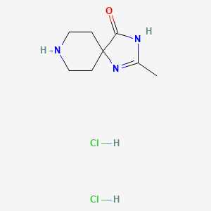 Chemical structure of 2-methyl-1,3,8-triazaspiro[4.5]dec-1-en-4-one dihydrochloride