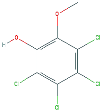 Chemical structure of Tetrachloroguaiacol
