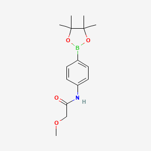 Chemical structure of 2-methoxy-N-[4-(tetramethyl-1,3,2-dioxaborolan-2-yl)phenyl]acetamide