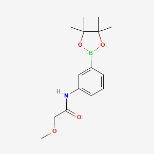 Chemical structure of 2-methoxy-N-[3-(tetramethyl-1,3,2-dioxaborolan-2-yl)phenyl]acetamide