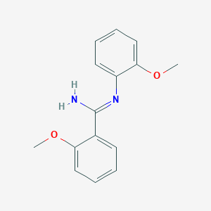 Chemical structure of 2-Methoxy-N-(2-methoxyphenyl)benzimidamide
