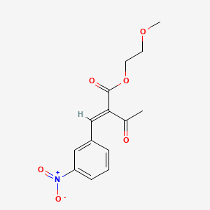 Chemical structure of 2-Methoxyethyl 2-(3-Nitrobenzylidene)-3-oxobutyrate