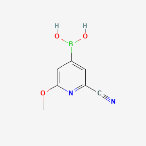 Chemical structure of 2-Methoxy-6-cyanopyridine-4-boronic acid
