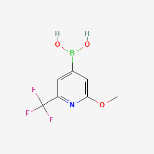 Chemical structure of 2-Methoxy-6-(trifluoromethyl)pyridine-4-boronic acid