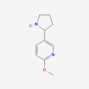 Chemical structure of 2-Methoxy-5-(pyrrolidin-2-yl)pyridine