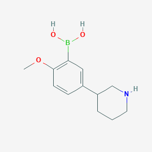 Chemical structure of 2-Methoxy-5-(piperidin-3-yl)phenylboronic acid