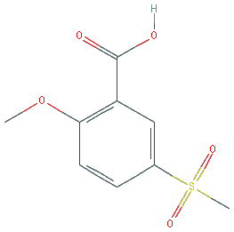 Chemical structure of 5-Mesyl-o-anisic acid