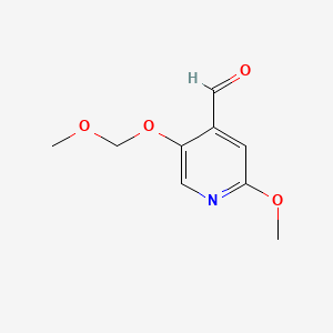 Chemical structure of 2-Methoxy-5-(methoxymethoxy)isonicotinaldehyde