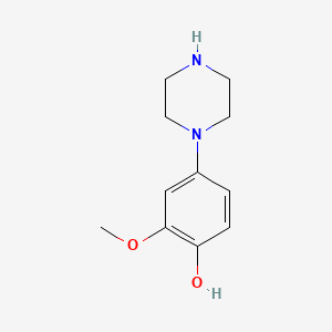 Chemical structure of 2-Methoxy-4-piperazin-1-yl-phenol