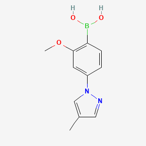 Chemical structure of 2-Methoxy-4-(4-methyl-1H-pyrazol-1-yl)phenylboronic acid