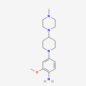 Chemical structure of 2-Methoxy-4-(4-(4-methylpiperazin-1-yl)piperidin-1-yl)aniline