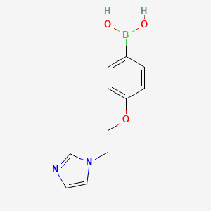 Chemical structure of 2-Methoxy-4-(3-methyl-1H-pyrazol-1-yl)phenylboronic acid