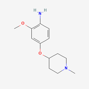 Chemical structure of 2-Methoxy-4-((1-methylpiperidin-4-yl)oxy)aniline