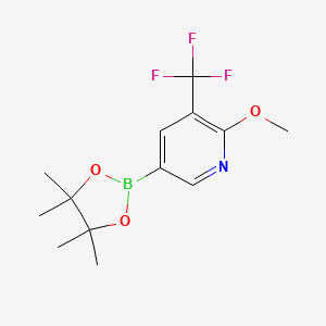 Chemical structure of 2-Methoxy-3-(trifluoromethyl)pyridine-5-boronic Acid Pinacol Ester