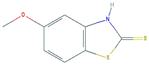 Chemical structure of 2-Mercapto-5-methoxybenzothiazole