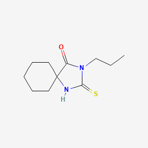 Chemical structure of 2-Mercapto-3-propyl-1,3-diazaspiro[4.5]dec-1-en-4-one