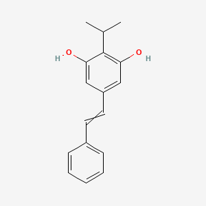 Chemical structure of 2-Isopropyl-5-styrylbenzene-1,3-diol