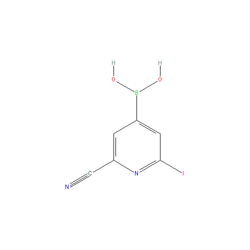 Chemical structure of 2-Iodo-6-cyanopyridine-4-boronic acid
