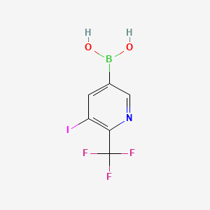 Chemical structure of 2-Iodo-6-(trifluoromethyl)pyridine-4-boronic acid