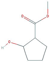 Chemical structure of (1R,2S)-methyl 2-hydroxycyclopentanecarboxylate