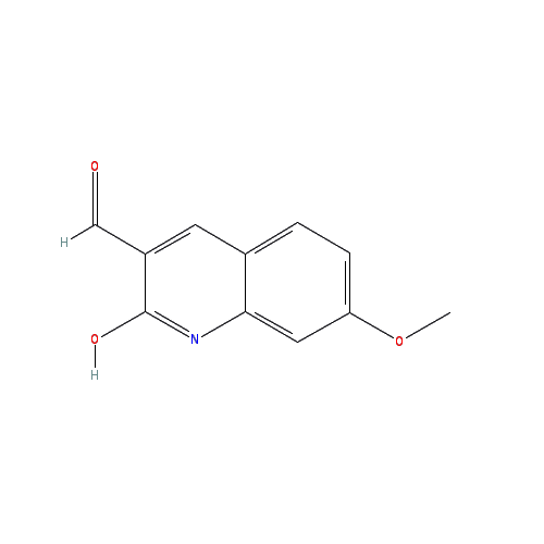 Chemical structure of 2-Hydroxy-7-methoxyquinoline-3-carbaldehyde