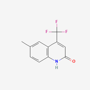 Chemical structure of 2-Hydroxy-6-methyl-4-(trifluoromethyl)quinoline