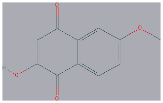 Chemical structure of 2-Hydroxy-6-methoxynaphthalene-1,4-dione