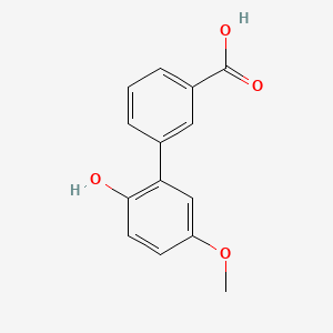 Chemical structure of 2'-Hydroxy-5'-methoxy-[1,1'-biphenyl]-3-carboxylic acid