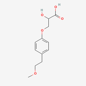 Chemical structure of 2-hydroxy-3-[4-(2-methoxyethyl)phenoxy]propanoic acid