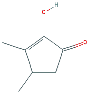 Chemical structure of 2-hydroxy-3,4-dimethylcyclopent-2-en-1-one