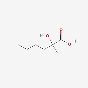 Chemical structure of 2-Hydroxy-2-methylhexanoic acid