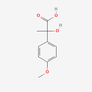 Chemical structure of 2-Hydroxy-2-(4-methoxyphenyl)propanoic acid