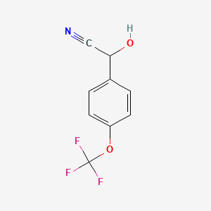 Chemical structure of 2-Hydroxy-2-(4-(trifluoromethoxy)phenyl)acetonitrile