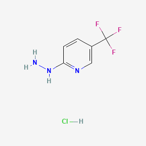 Chemical structure of 2-Hydrazino-5-(trifluoromethyl)pyridine, HCl