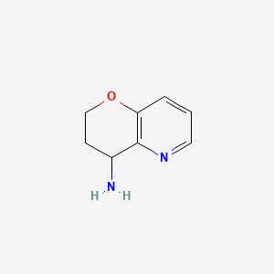 Chemical structure of 2H,3H,4H-pyrano(3,2-b)pyridin-4-amine