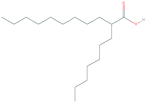 Chemical structure of 2-Heptylundecanoic Acid