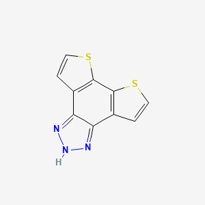 Chemical structure of 2H-Dithieno[3',2':3,4;2'',3'':5,6]benzo[1,2-d][1,2,3]triazole