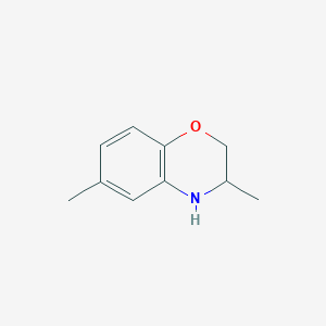 Chemical structure of 3,6-dimethyl-3,4-dihydro-2H-1,4-benzoxazine