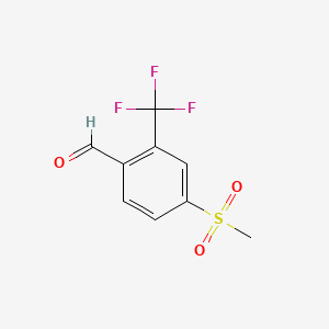 Chemical structure of 2-Formyl-5-(methylsulphonyl)benzotrifluoride