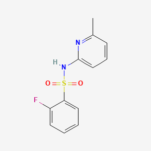 Chemical structure of 2-Fluoro-N-(6-methyl-2-pyridyl)benzenesulfonamide