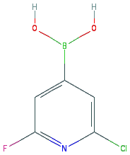 Chemical structure of 2-Fluoro-6-chloropyridine-4-boronic acid