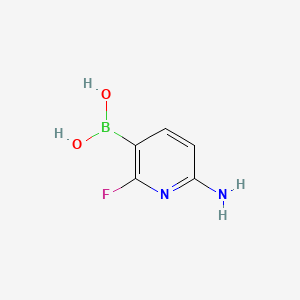 Chemical structure of 2-Fluoro-6-aminopyridine-3-boronic acid