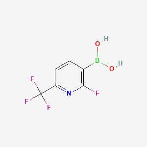 Chemical structure of 2-Fluoro-6-(trifluoromethyl)pyridine-3-boronic Acid