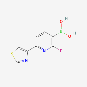 Chemical structure of 2-Fluoro-6-(thiazol-4-yl)pyridine-3-boronic acid