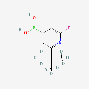 Chemical structure of 2-Fluoro-6-(tert-butyl-d9)-pyridine-4-boronic acid