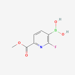 Chemical structure of 2-Fluoro-6-(methoxycarbonyl)pyridine-3-boronic acid