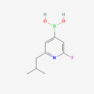Chemical structure of 2-Fluoro-6-(iso-butyl)pyridine-4-boronic acid